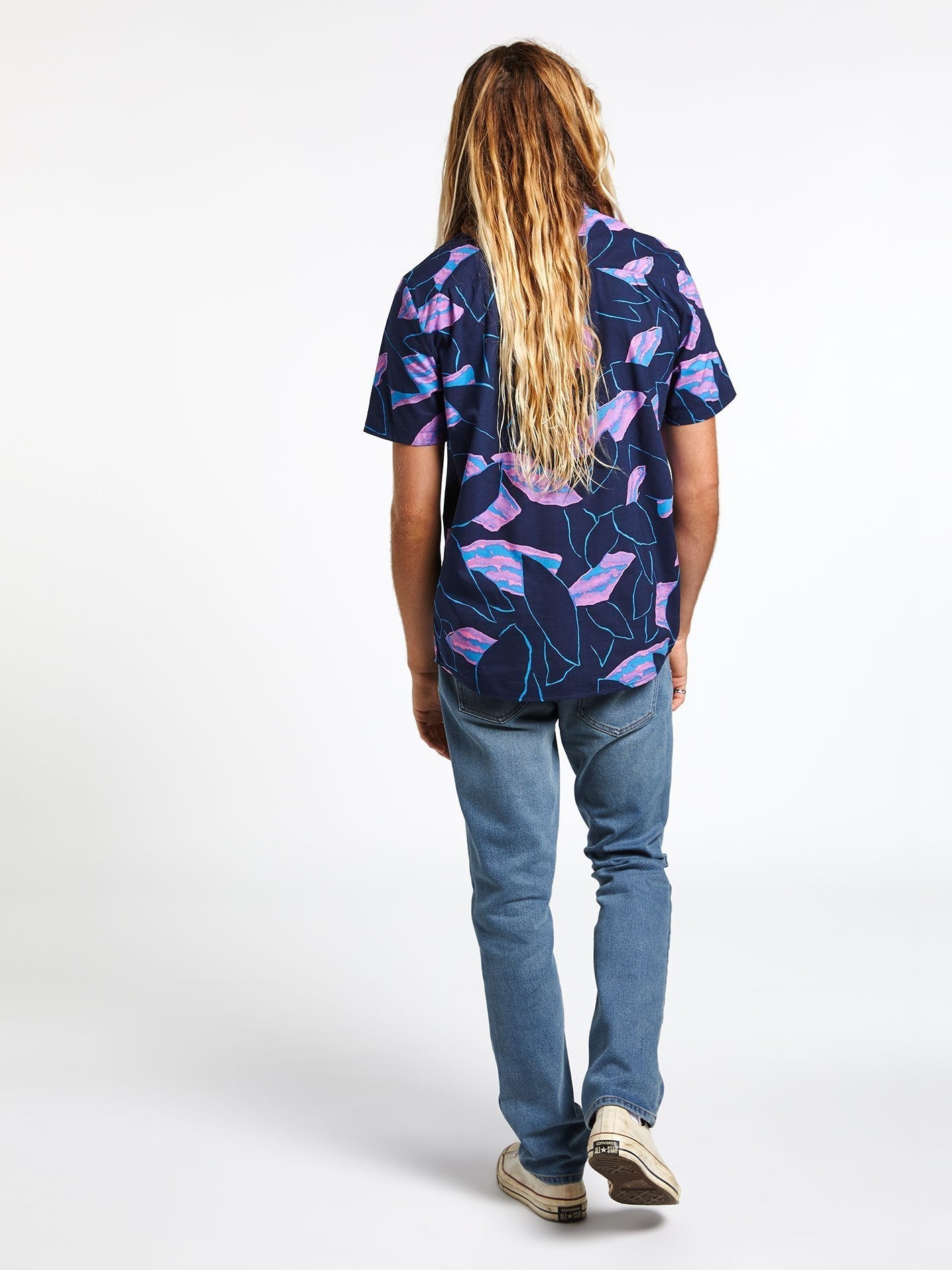 Secret Leaf Shirt - BLAU SCHWARZ