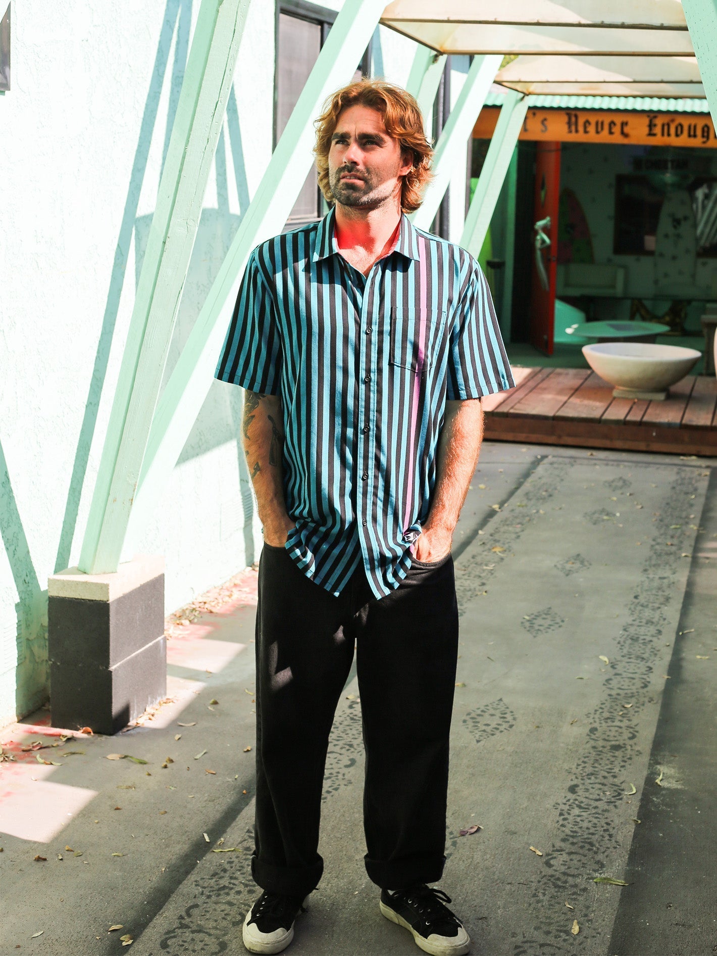 Chemise Schroff X Volcom Stripe - Dusty Aqua