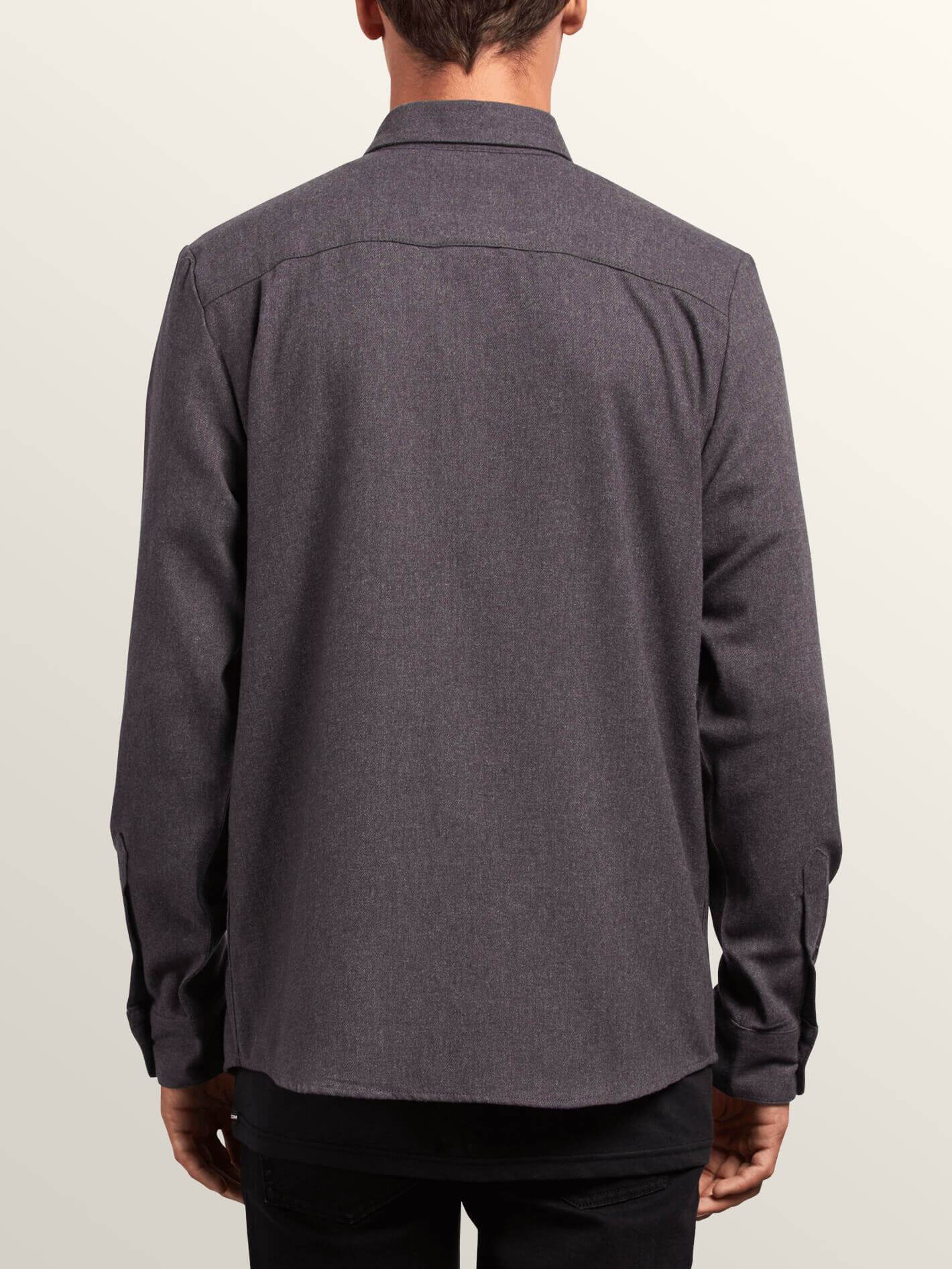 Caden Solid L/S T-Shirt - Asphaltschwarz