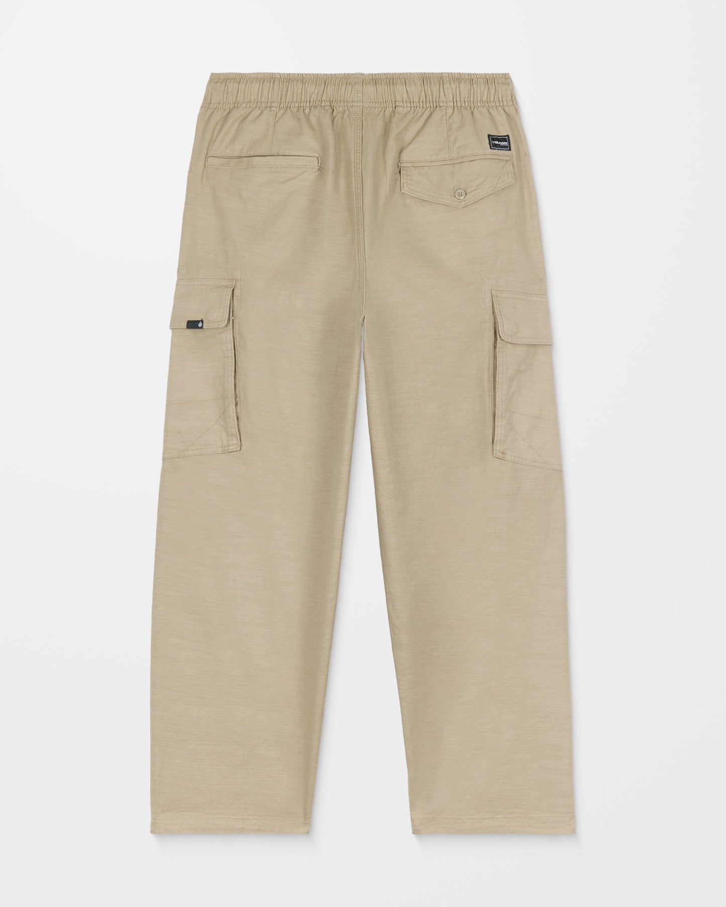 Billow Tapered Elastic Waist Pants - Khaki