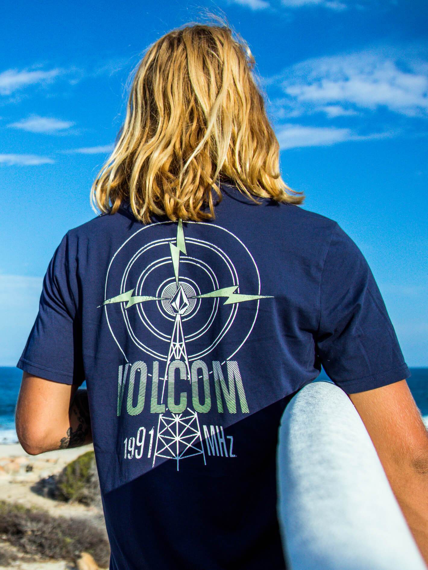 Rebel Radio Kurzarm-T-Shirt – Marineblau
