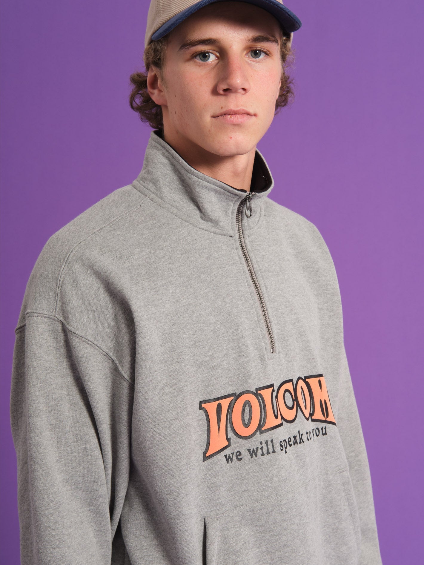 College-Sweatshirt - Grau meliert