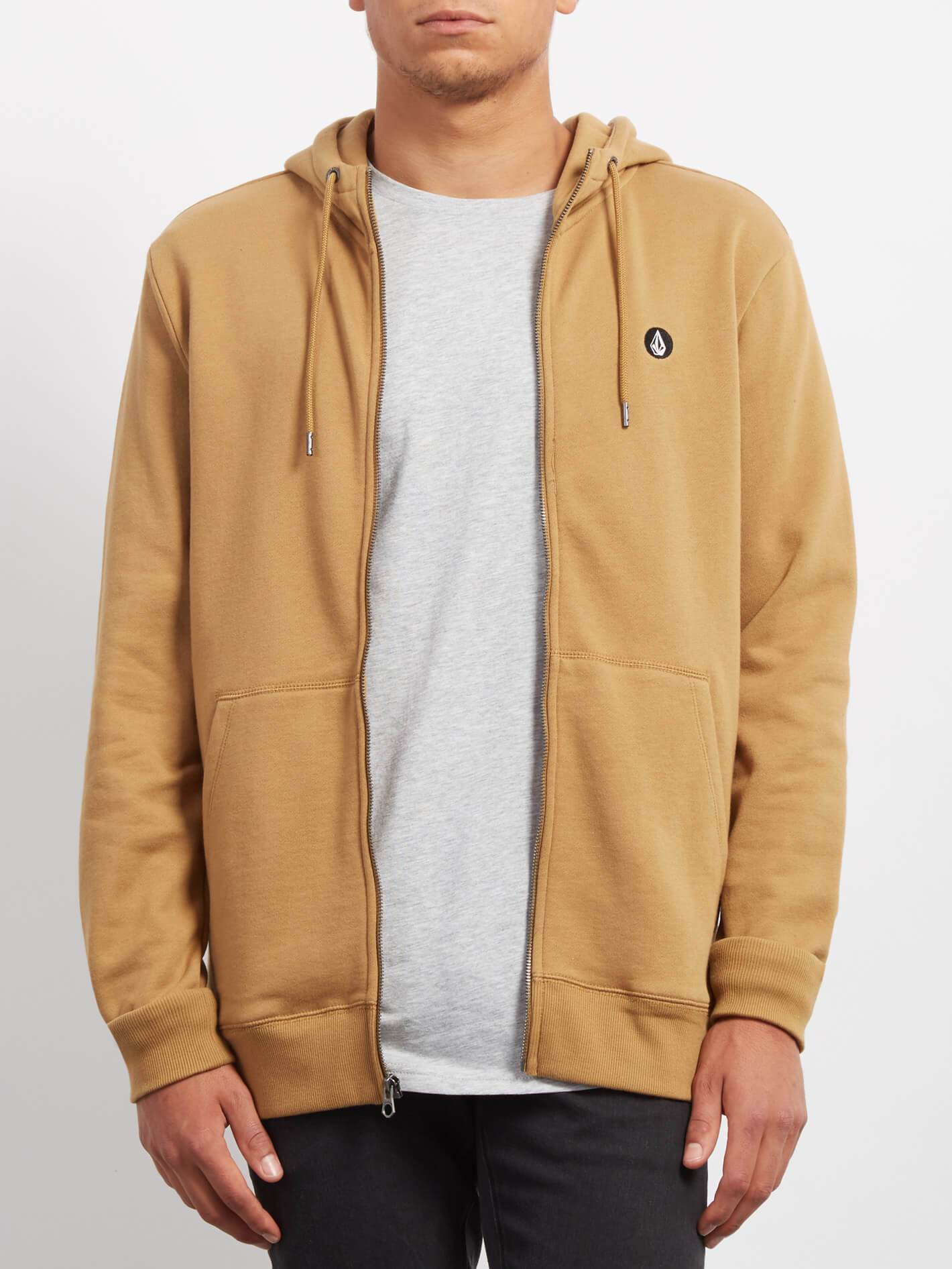 Sweat Sngl Stn Zip - Old Gold