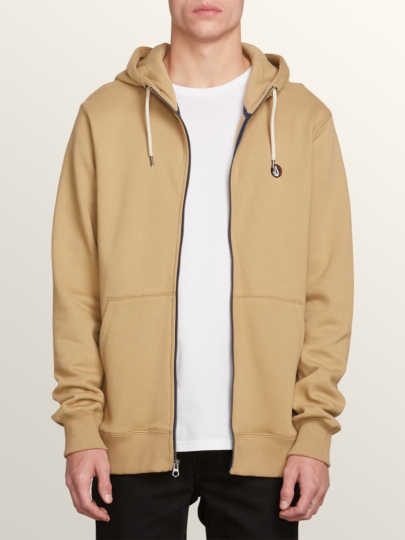 Sngl Stn Zip Sweatshirt - Sandbraun