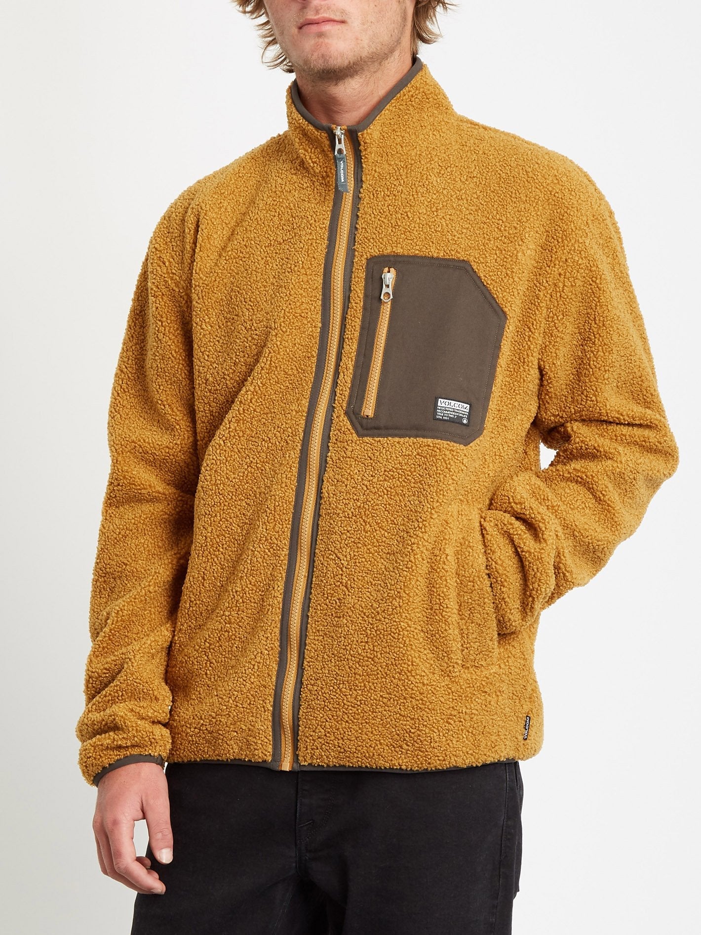 Sweat zippé Muzzer Fuzzar - GOLDEN BROWN