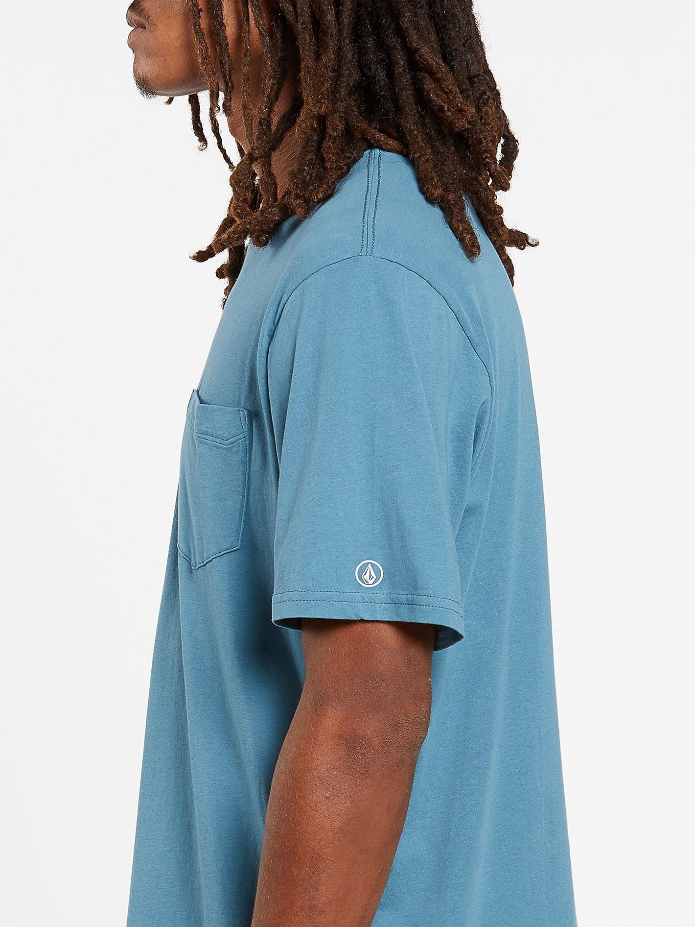 Solides T-Shirt mit Tasche – HORIZON BLUE