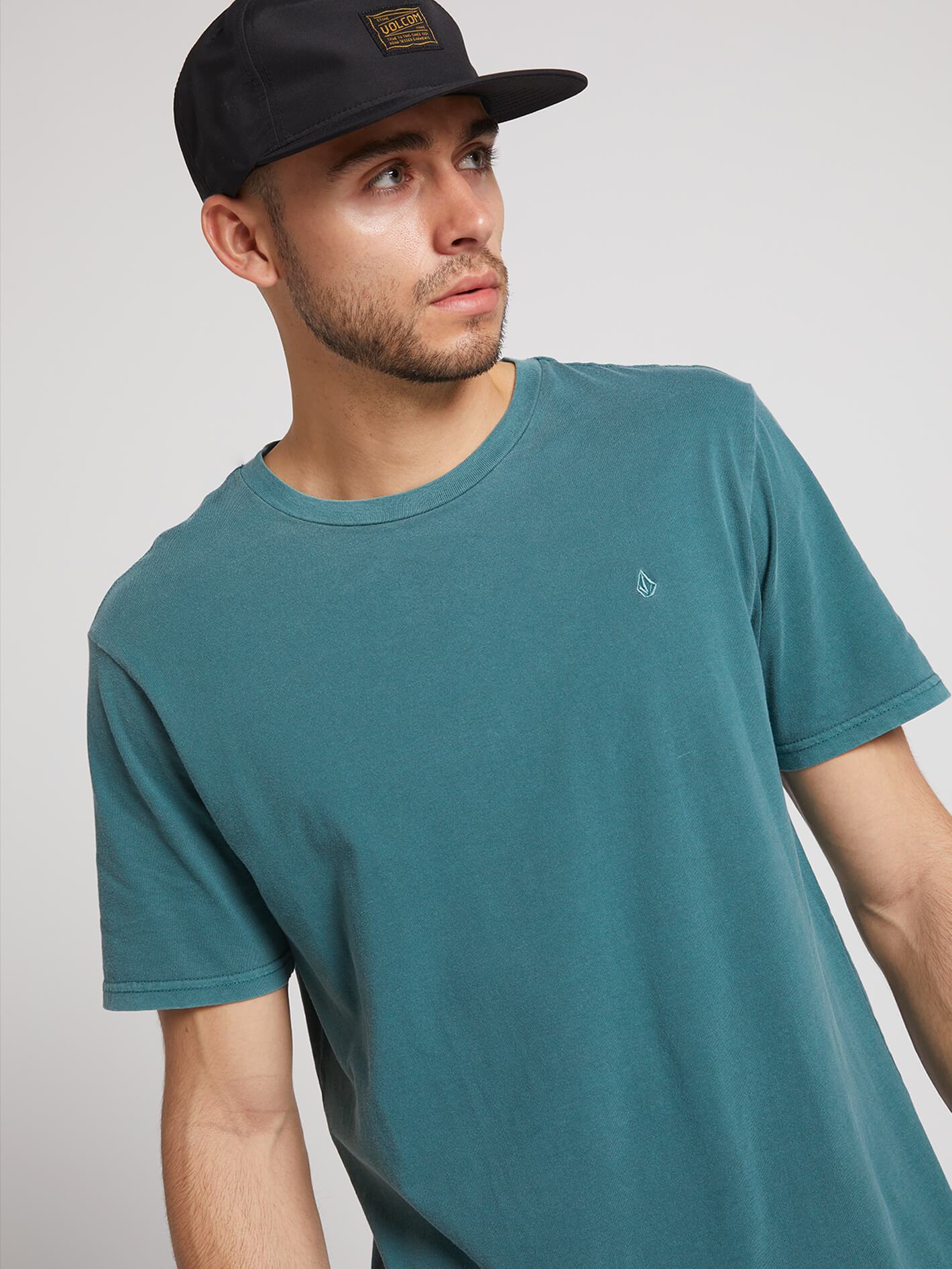 Solid Stone Emb T-shirt - Mediterranean
