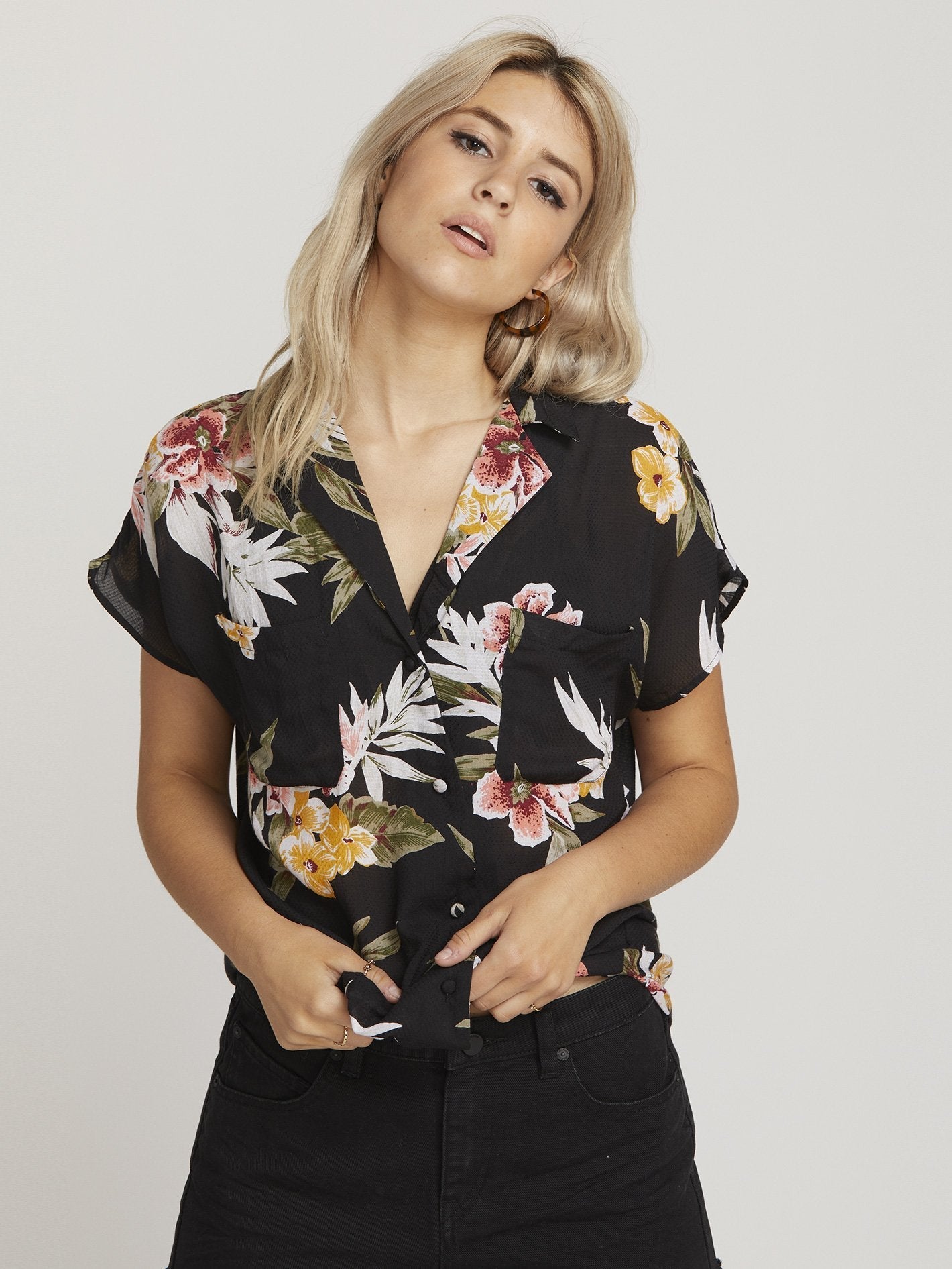 Rag'N Flower Shirt - Black Combo