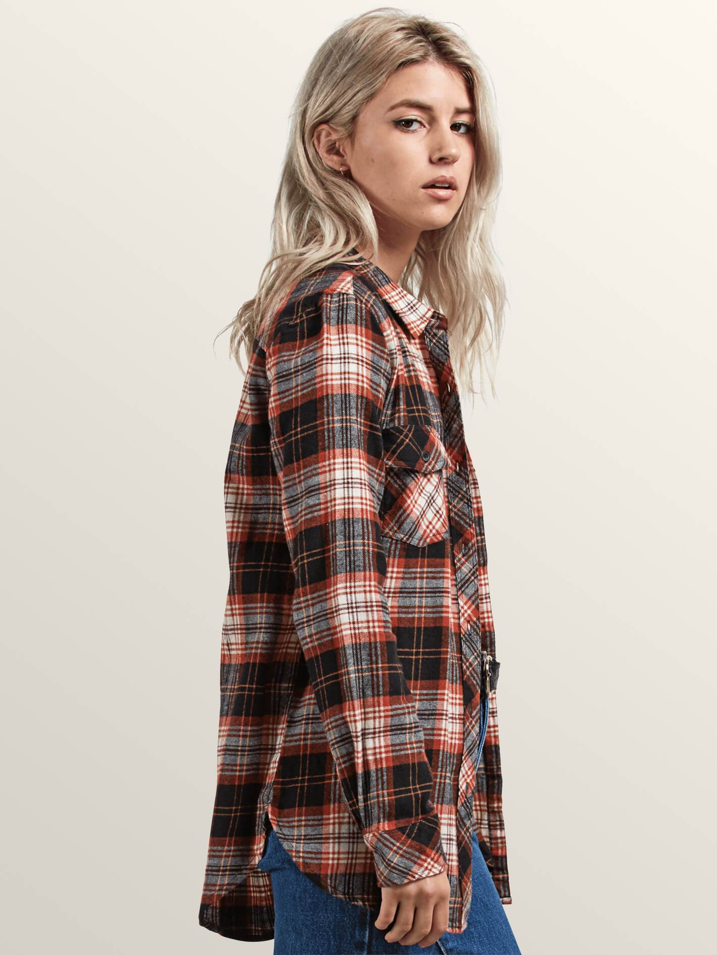 T-shirt Getting Rad Plaid LS - Black Plaid