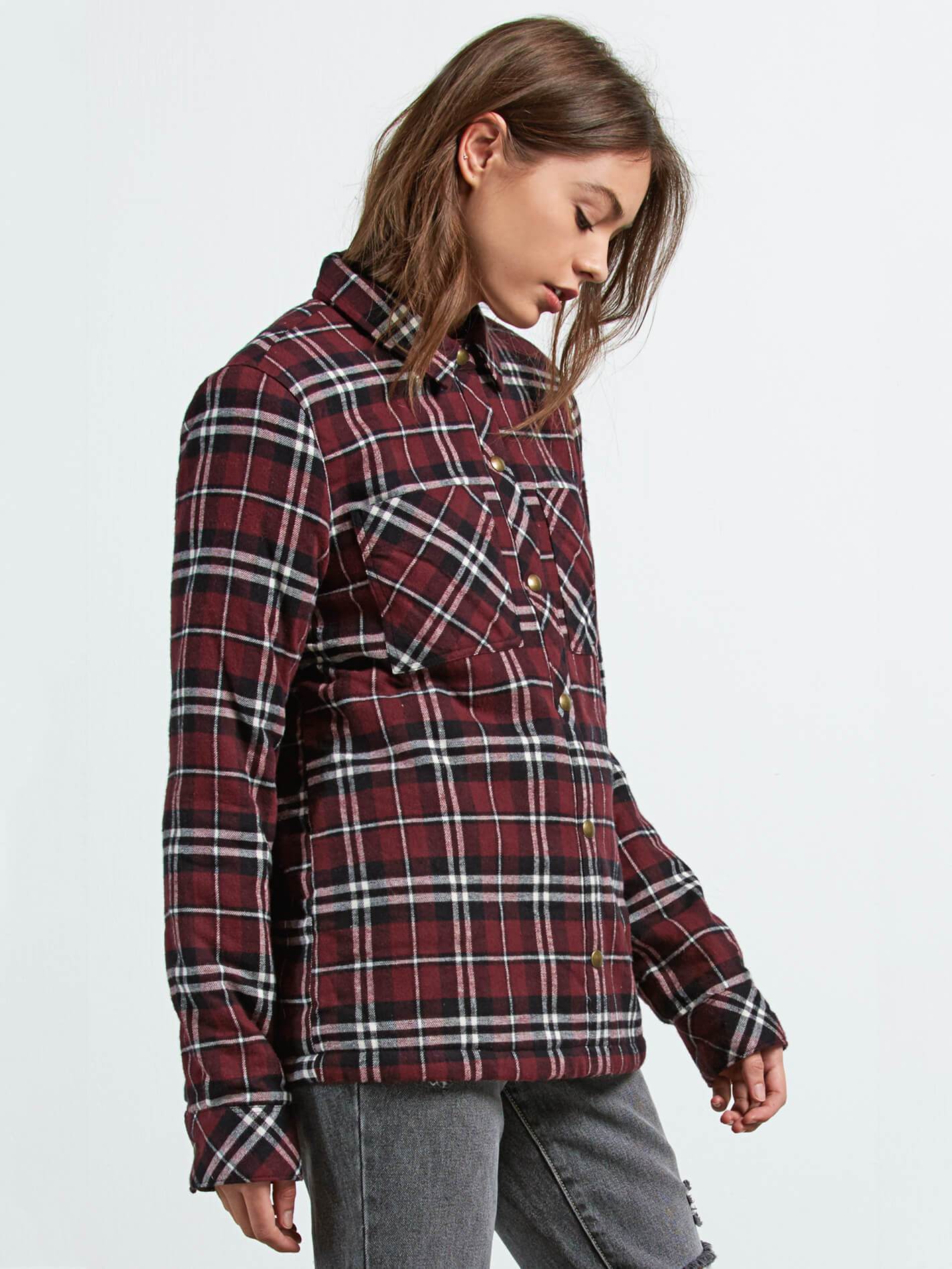 Plaid About You Hemd - Burgunderrot