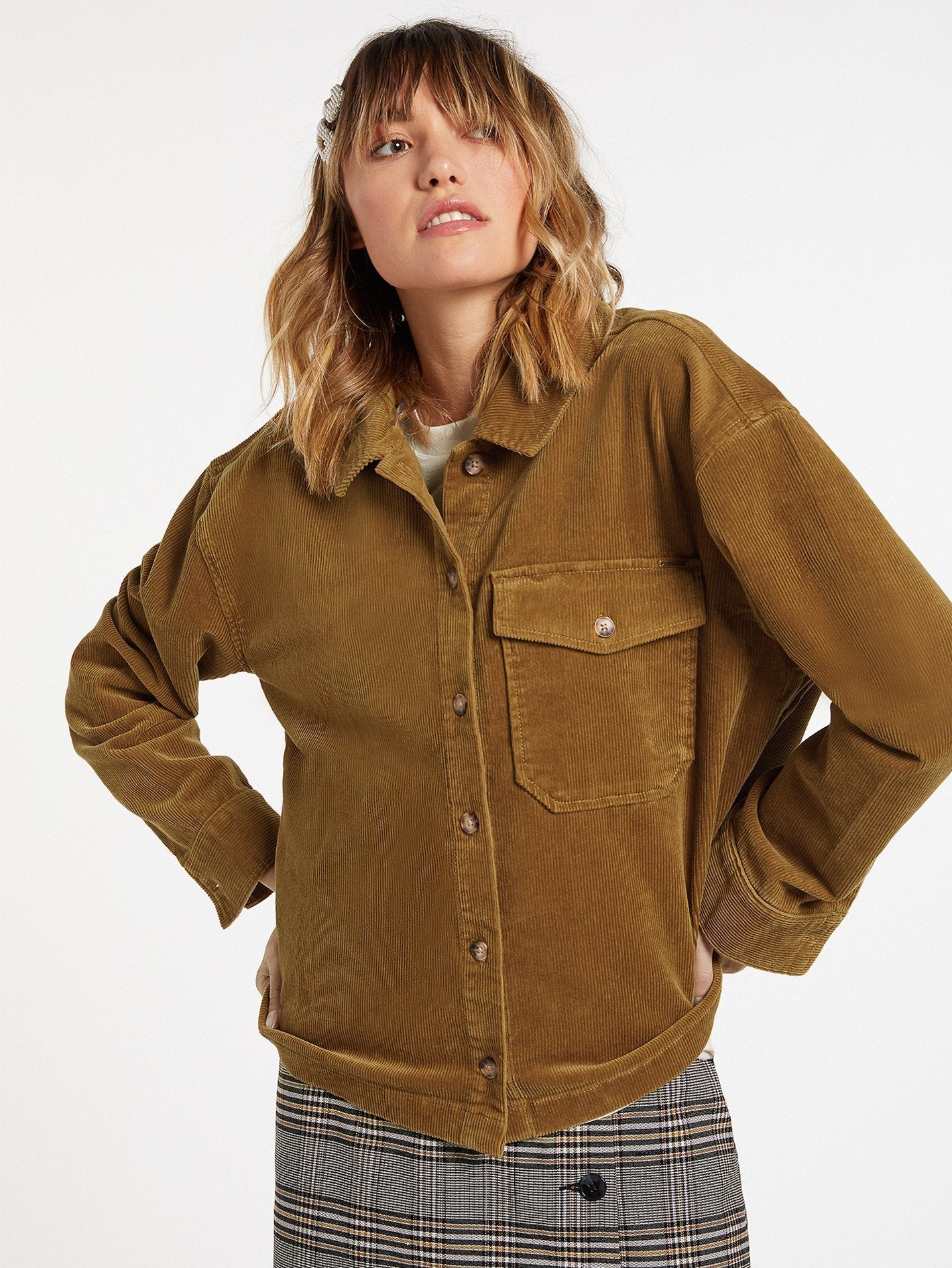 Sha Lala Shacket Overshirt - VINTAGE GOLD