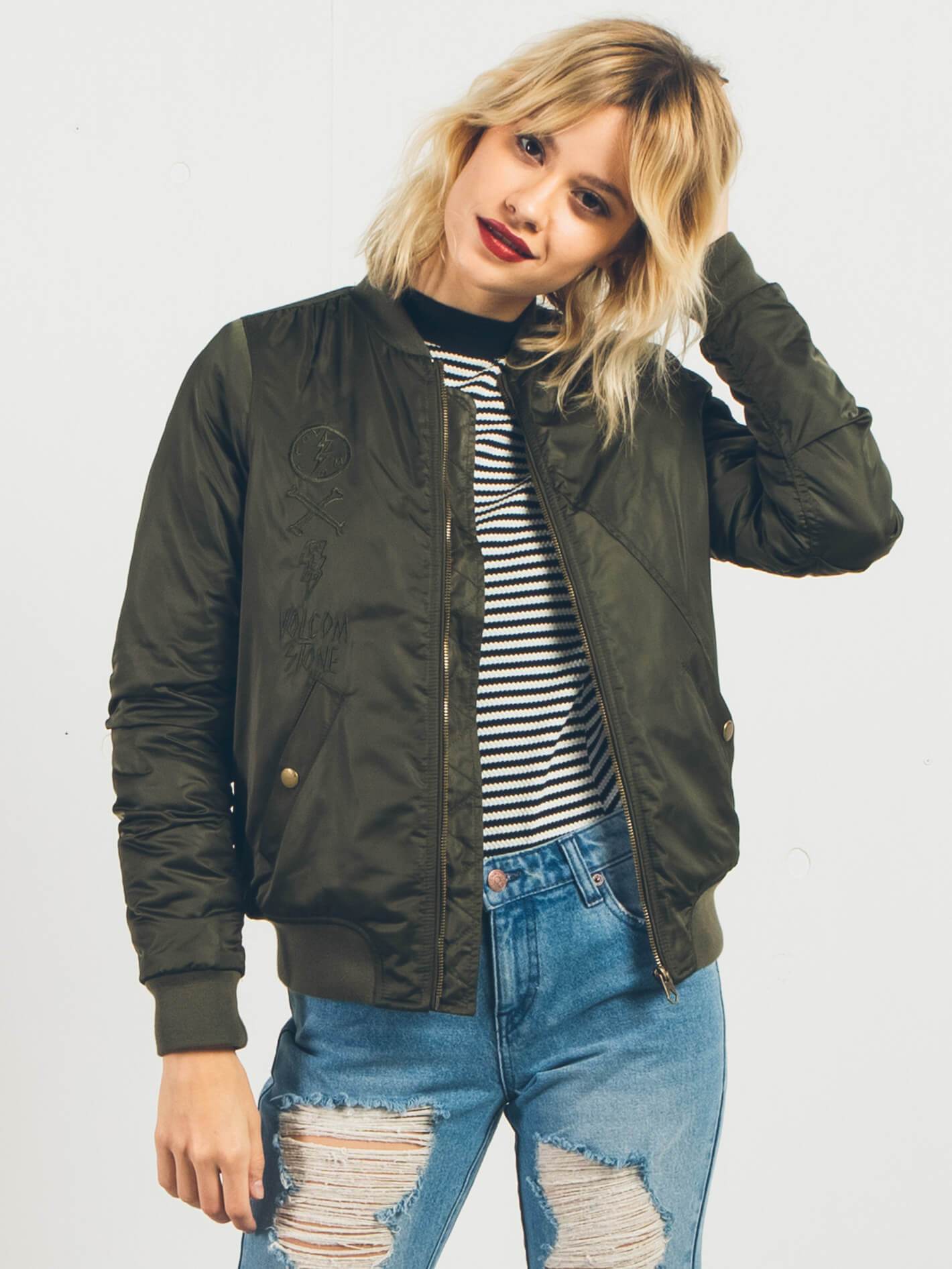 Let's Go Bomberjacke – Dunkles Camouflage