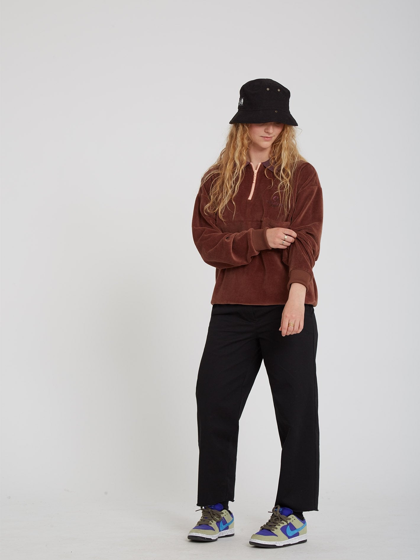 Sweat Sweety Smoothy Zip Fleece - BROWN