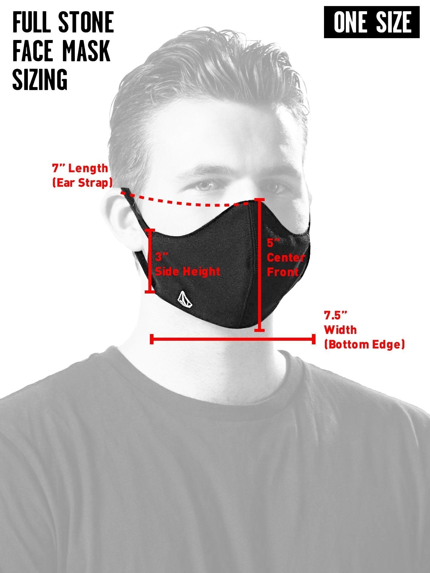 FULL STONE FACE MASK - BLACK