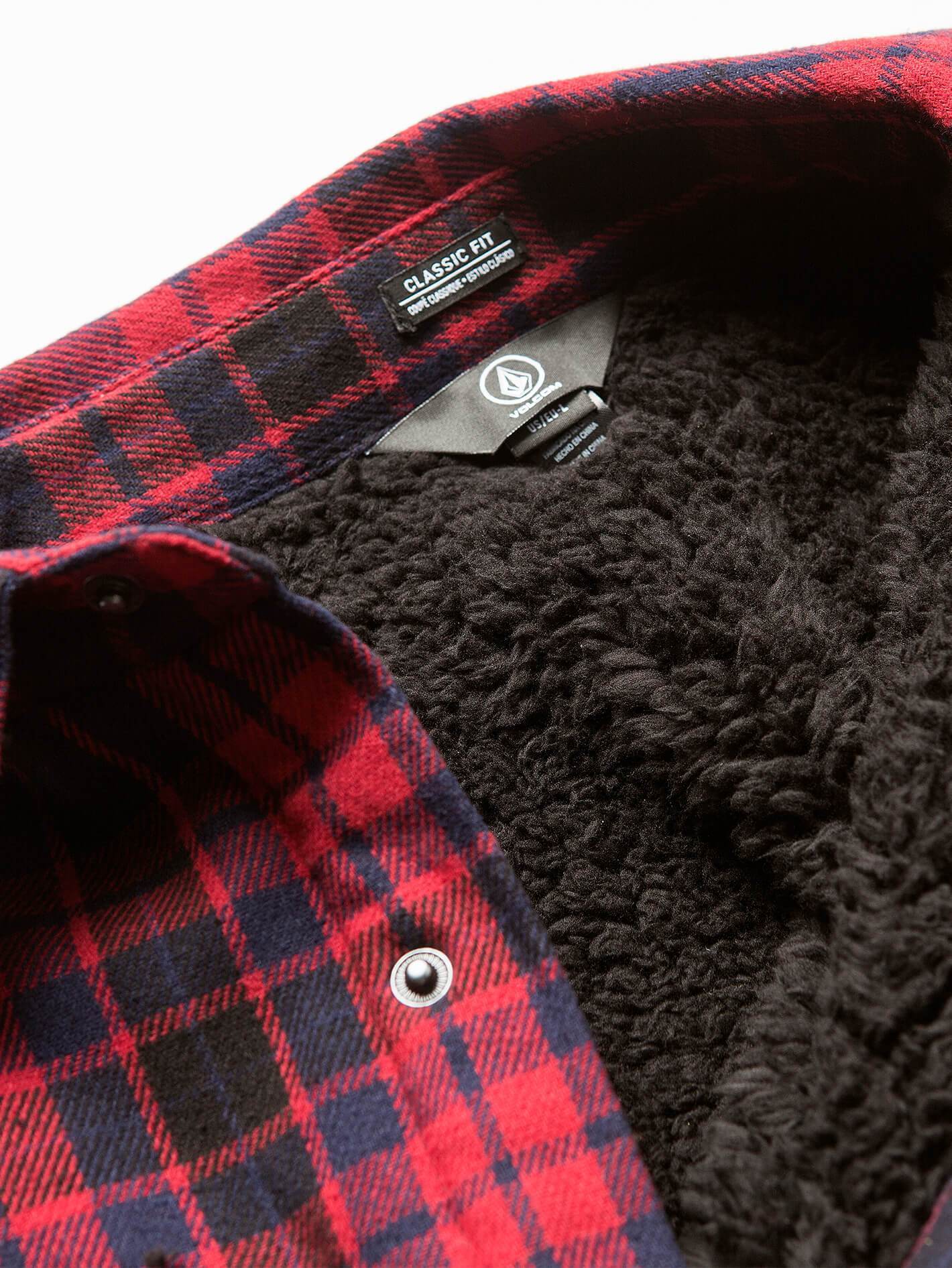 Sherpa Flannel Snow Jacket - Red