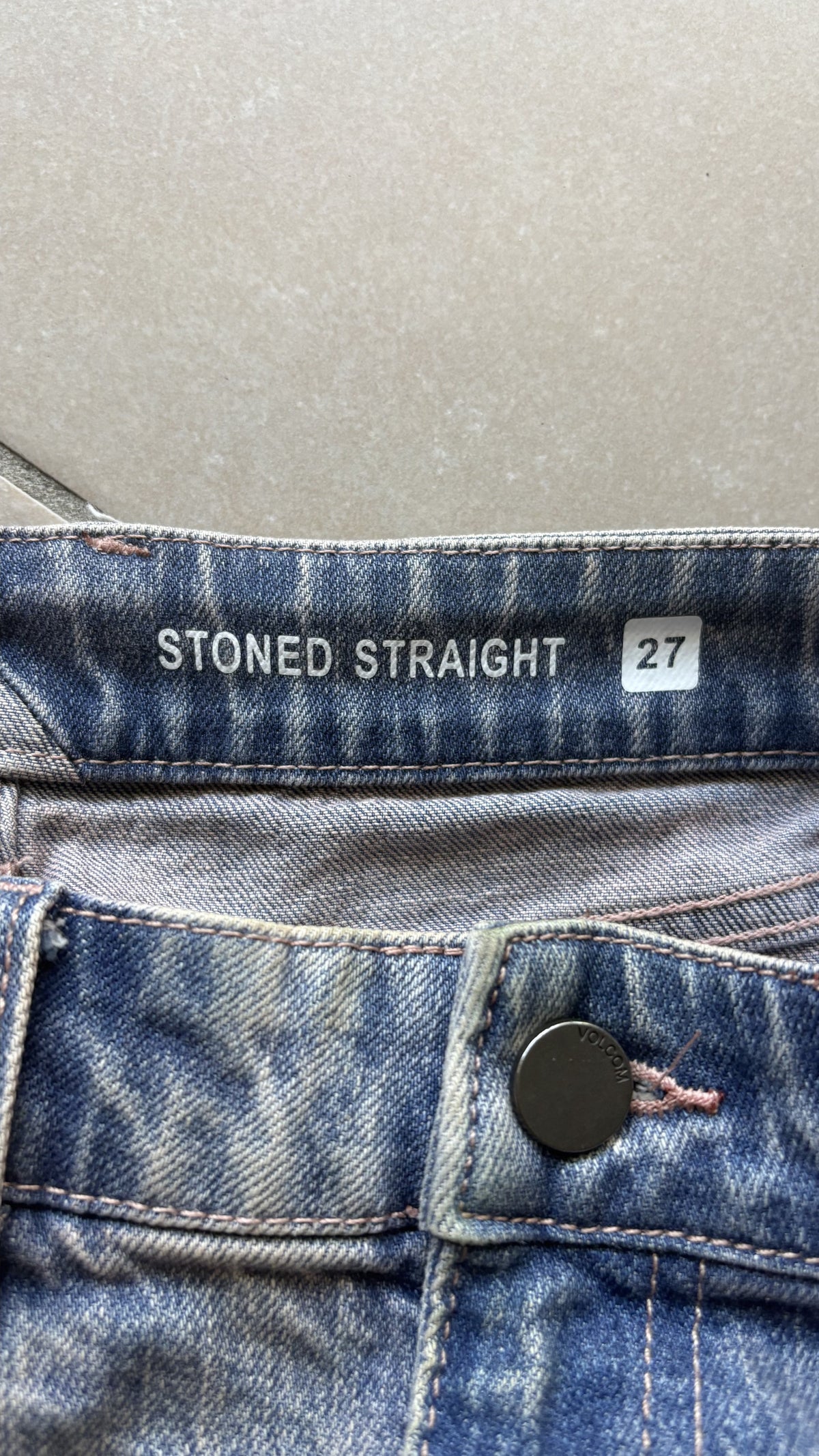 Stoned Straight Jeans - CORAL HAZE