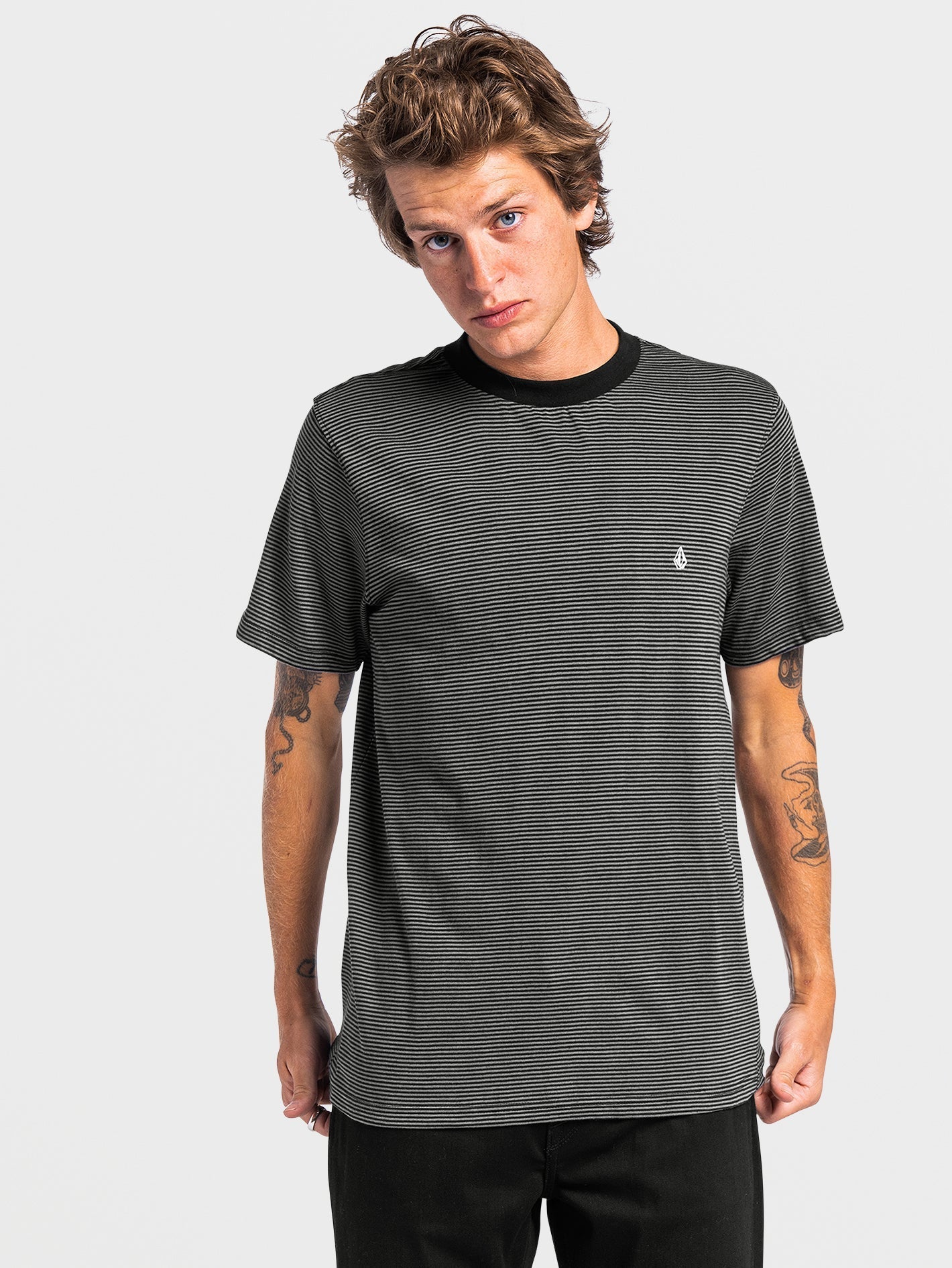 T-shirt Slated Stripe - BLACK