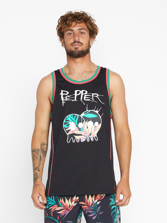 V Ent Pepper Tank Top - SCHWARZ