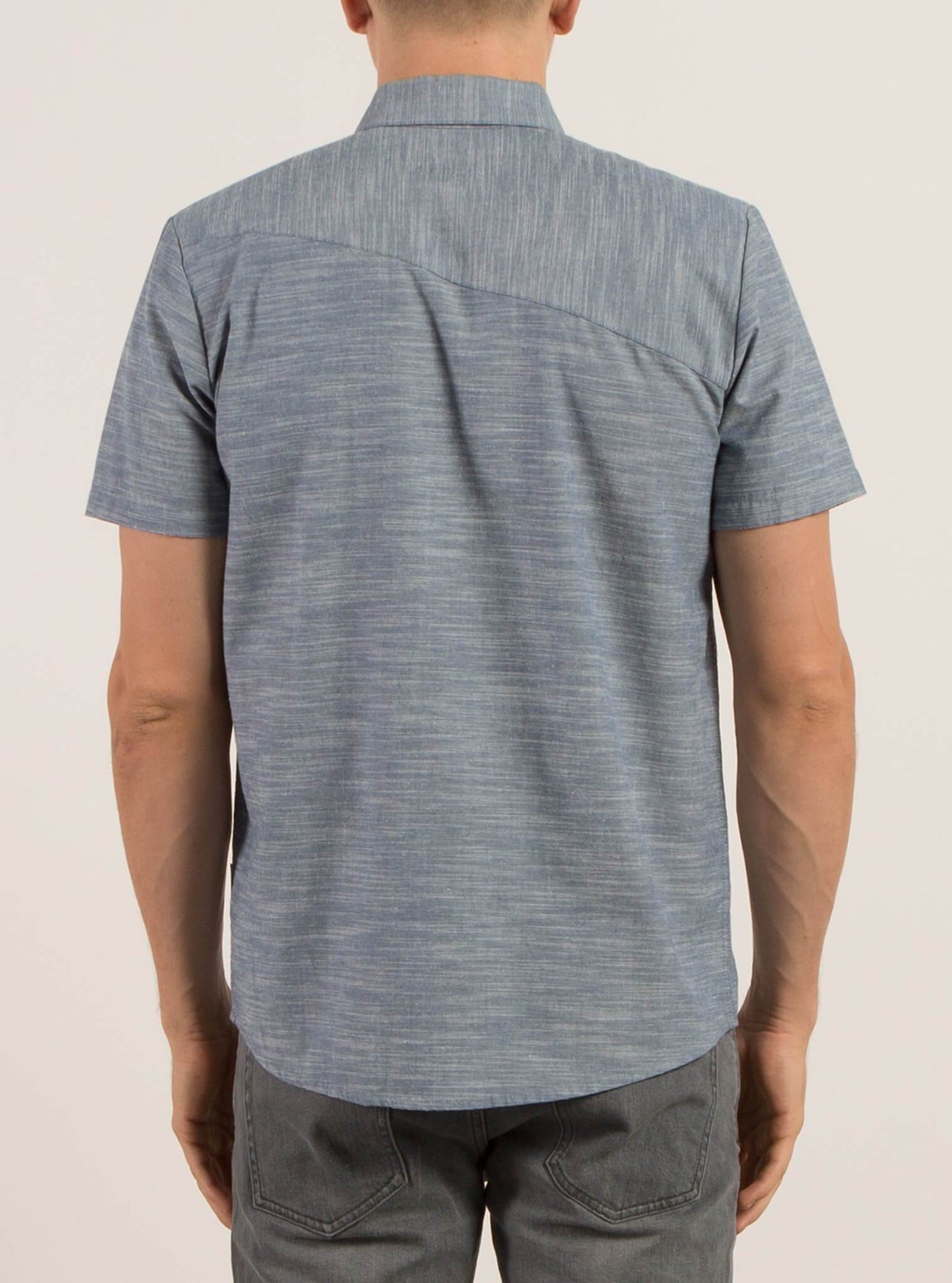 Everett Oxford Kurzarmhemd - Rauchblau