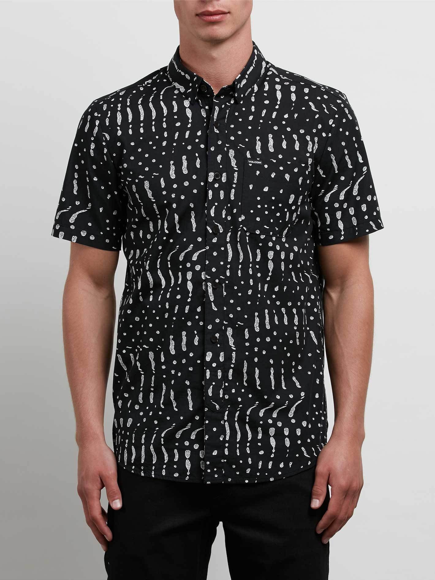 Drag Dot Short Sleeve Shirt - Black