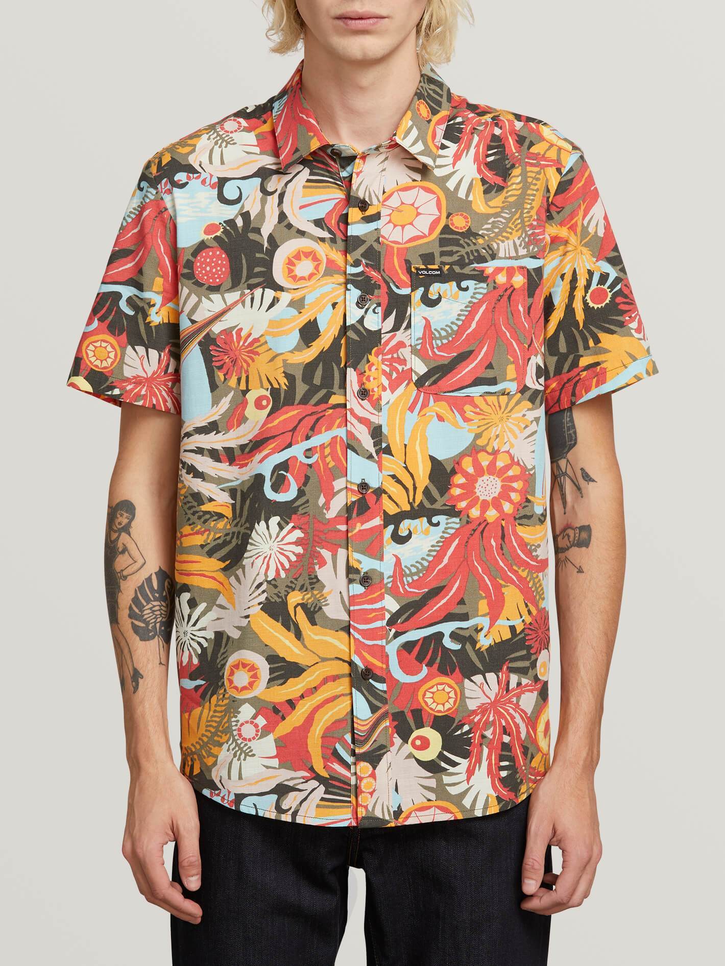 Psych Floral Shirt - Army