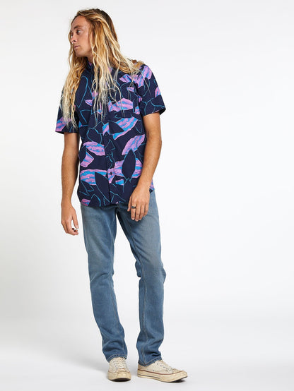 Secret Leaf Shirt - BLAU SCHWARZ
