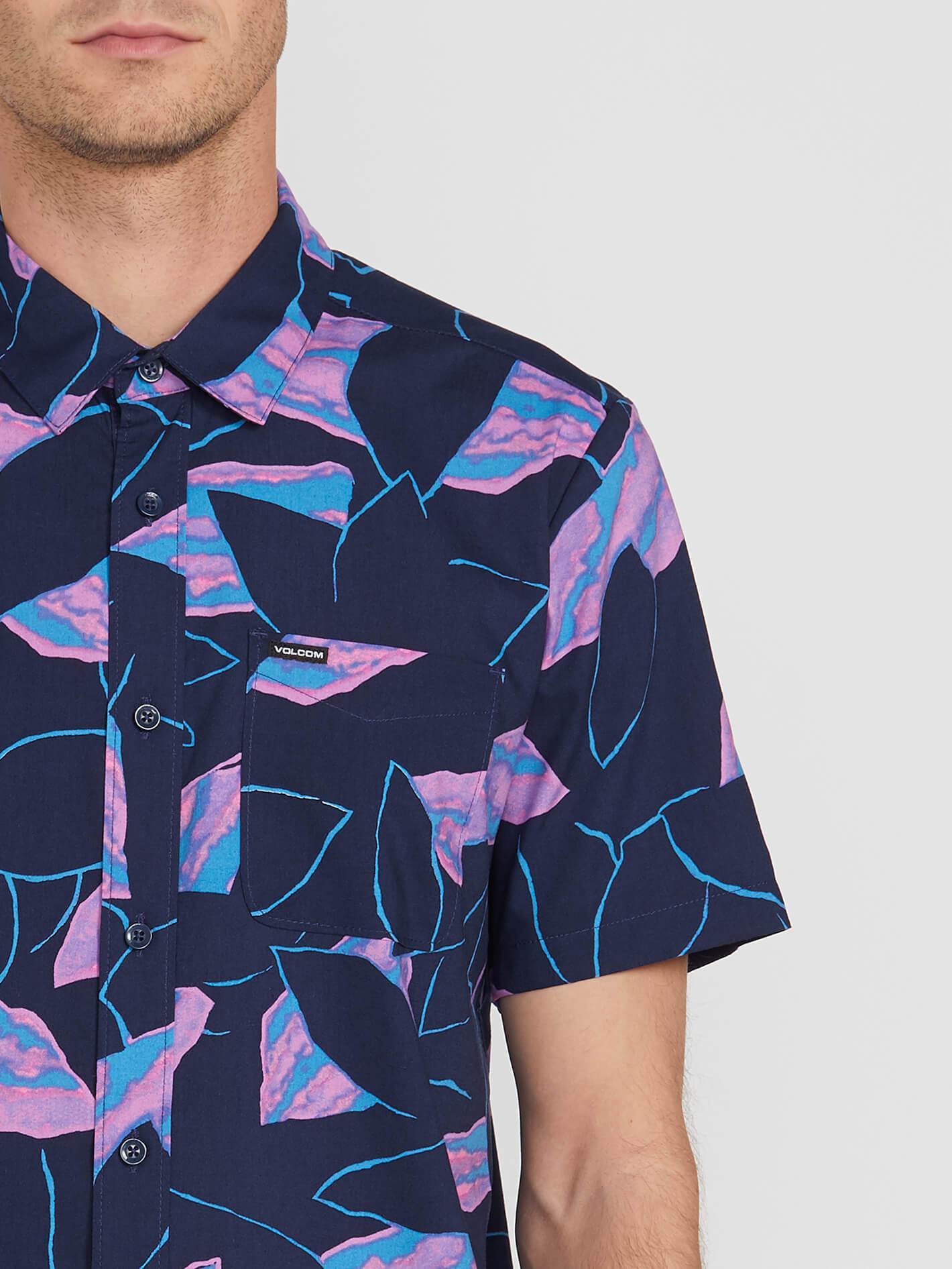 Secret Leaf Shirt - BLAU SCHWARZ