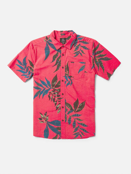 Florales Paradiso-Shirt - GEWASCHENES RUBIN