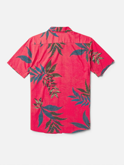 Florales Paradiso-Shirt - GEWASCHENES RUBIN