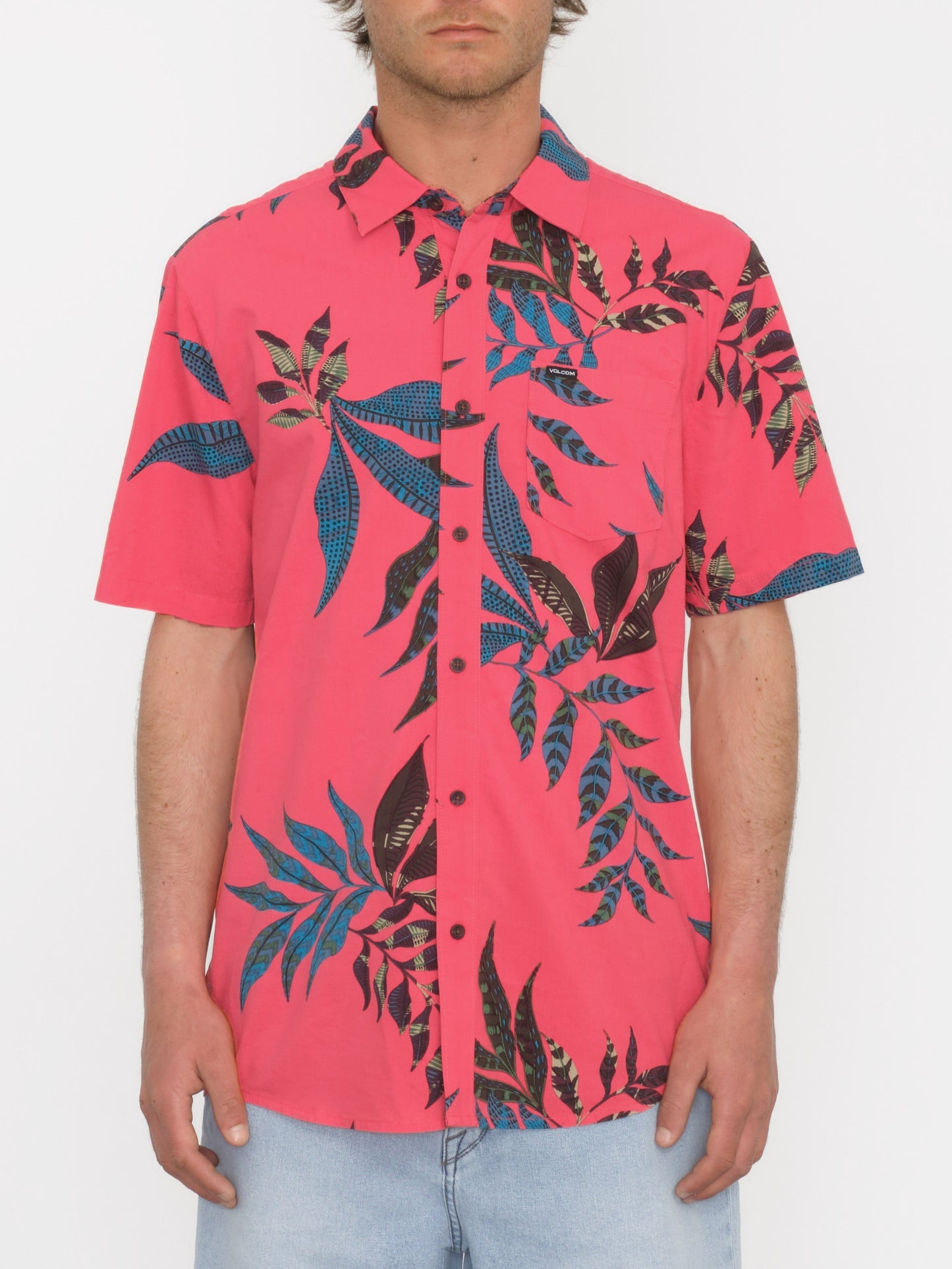Florales Paradiso-Shirt - GEWASCHENES RUBIN