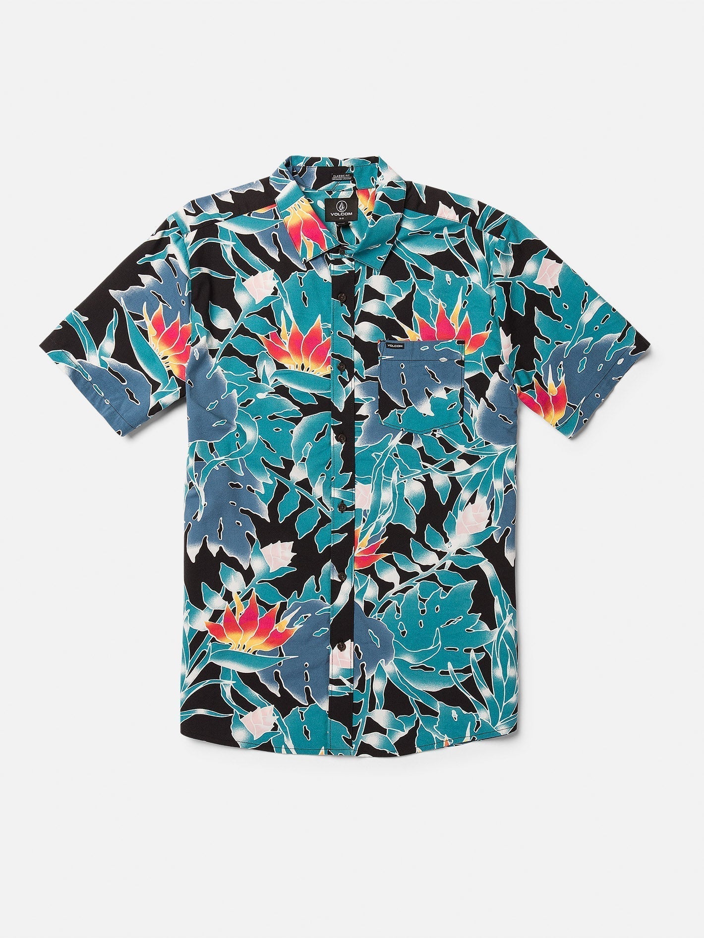 Chemise Leaf Pit Floral - BLACK