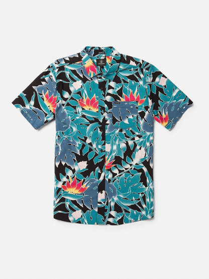 Chemise Leaf Pit Floral - BLACK