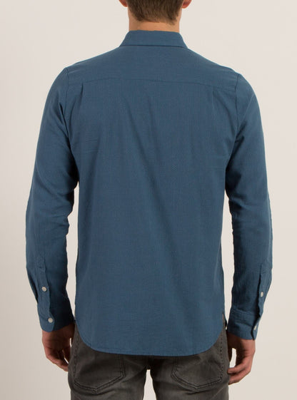 Chemise Manches Longues Micro Dot - Smokey Blue