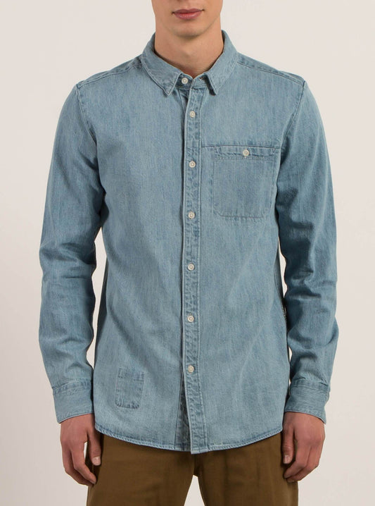 Chemise À Manches Longues Crowley - Washed Blue