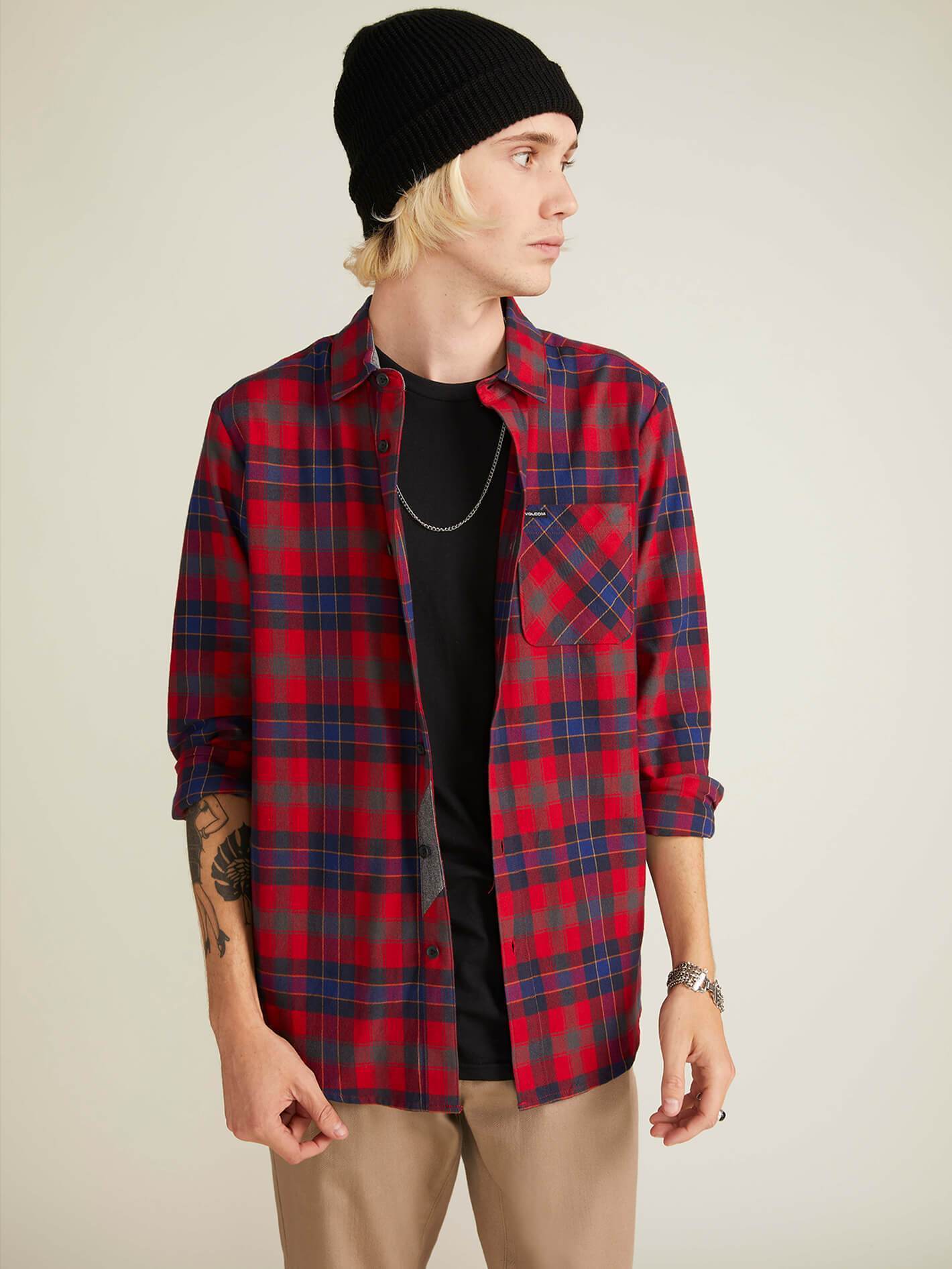 Chemise Caden Plaid  - Engine Red