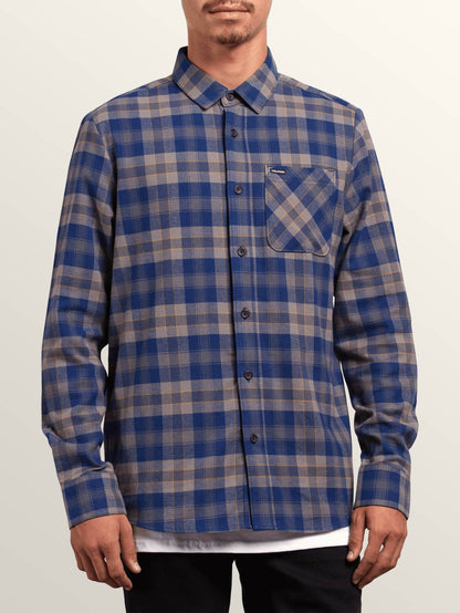 Caden Plaid Shirt - Matured Blue