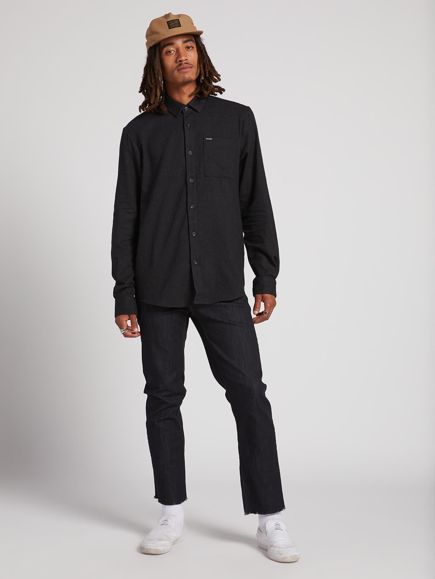 Caden Solid Shirt - Schwarz