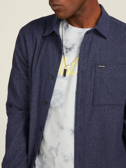 T-shirt Caden Solid L/S - Midnight Blue
