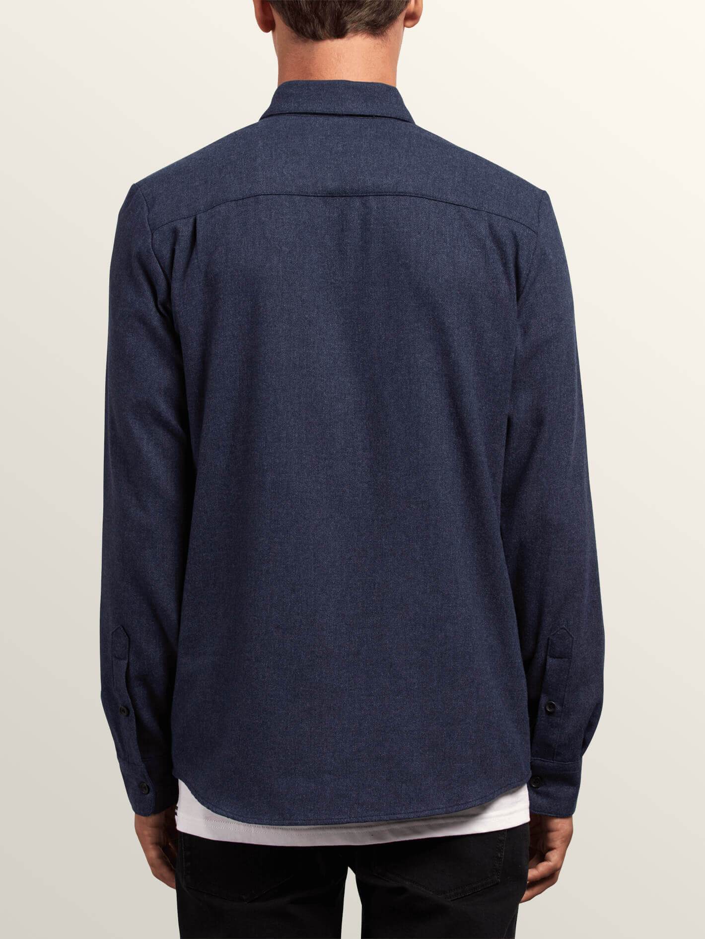 T-shirt Caden Solid L/S - Midnight Blue