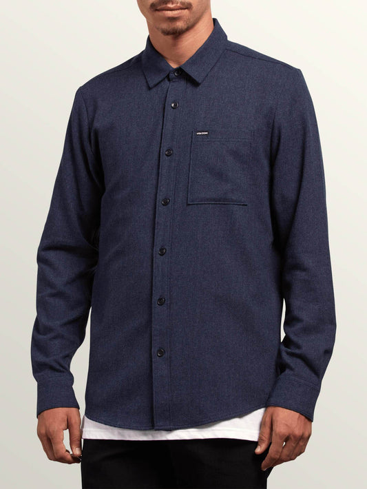 T-shirt Caden Solid L/S - Midnight Blue