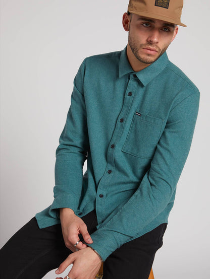 Caden Solid Shirt - Mittelmeer