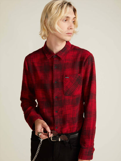 Buffalo Glitch Shirt - Engine Red