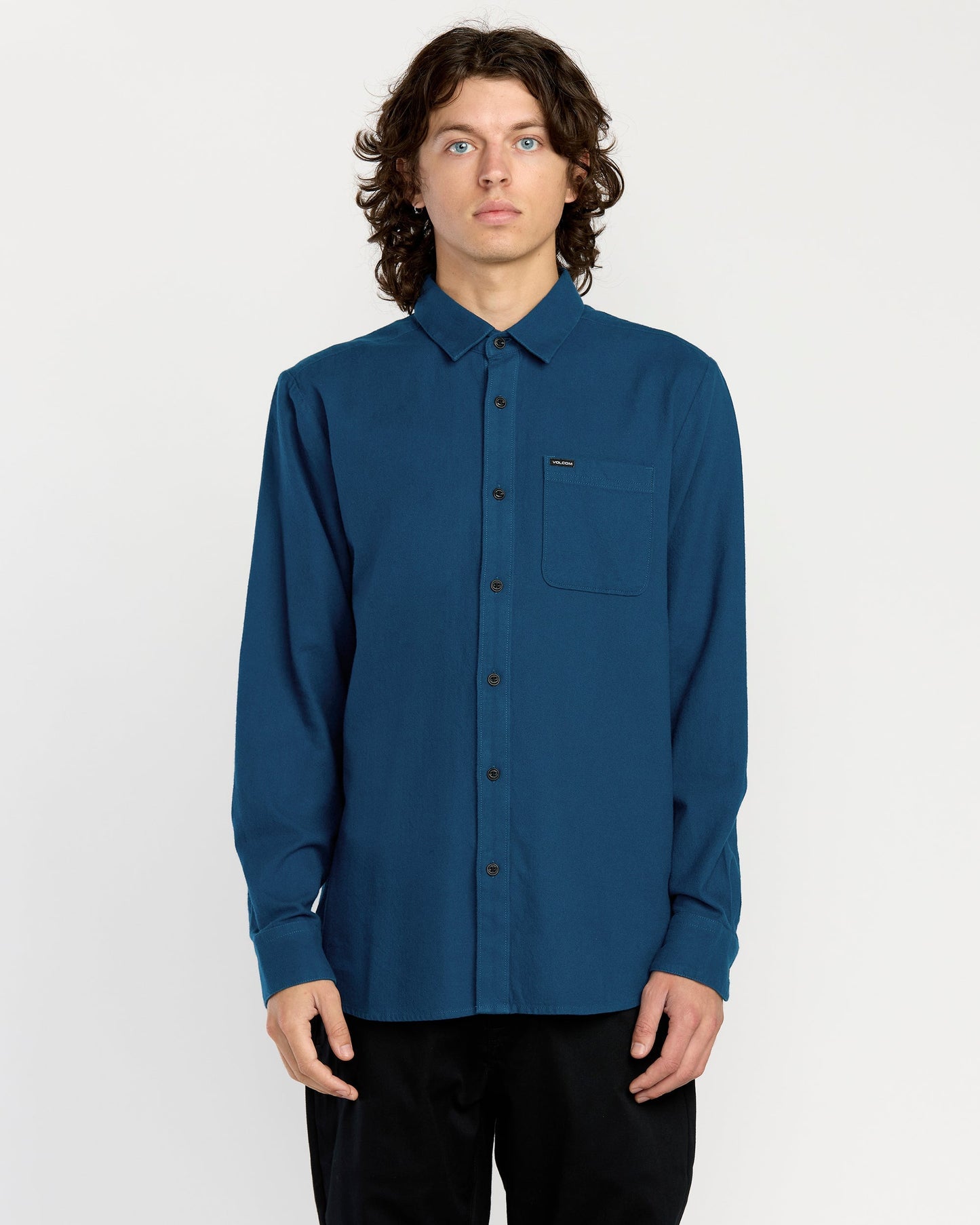 Caden Solid Shirt - Kosmisches Blau