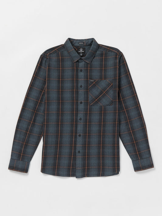 Schweres Twill-Flanellhemd - DUNKLES SCHIEFER