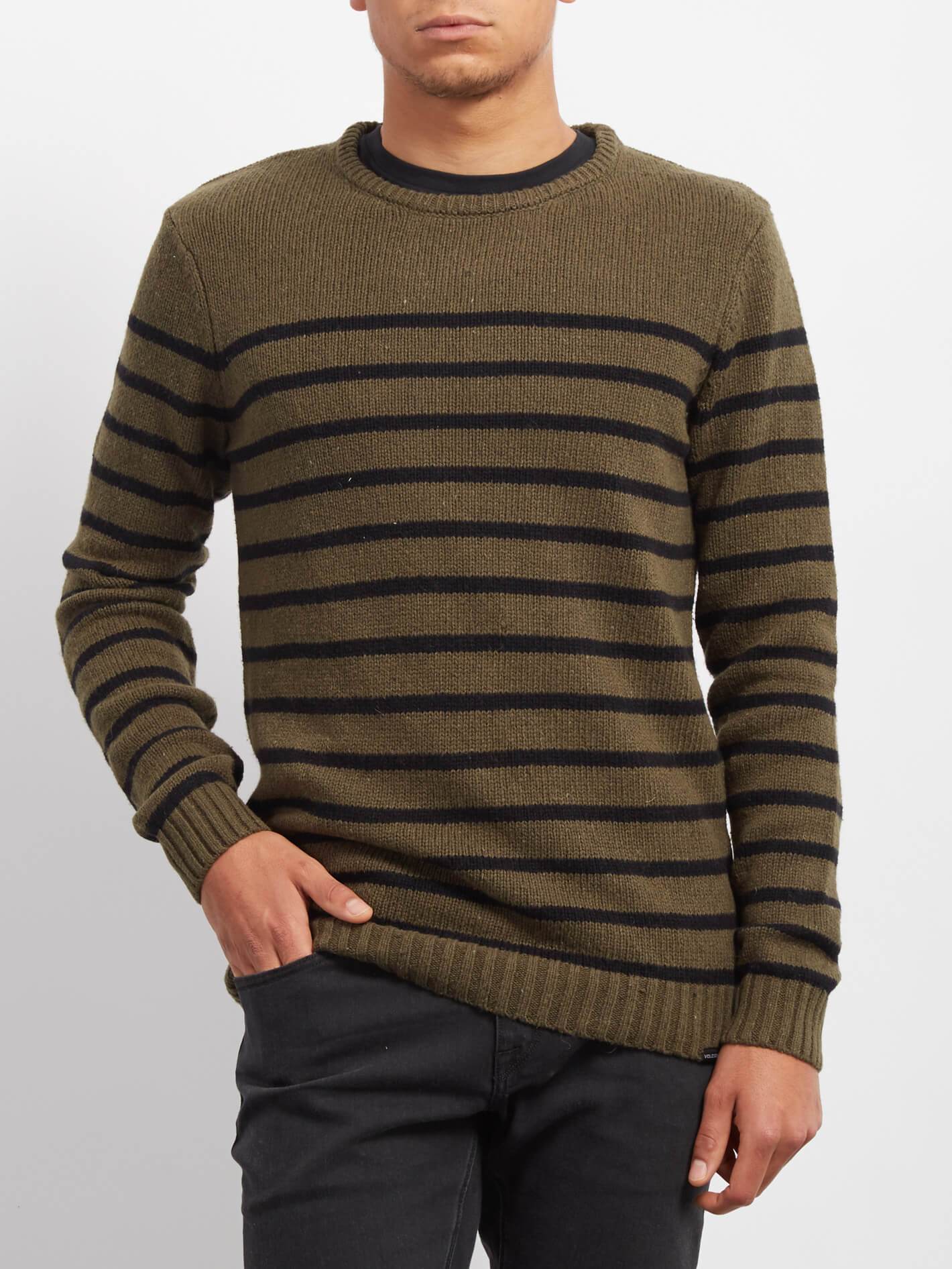 Edmonder Striped Sweater - Military