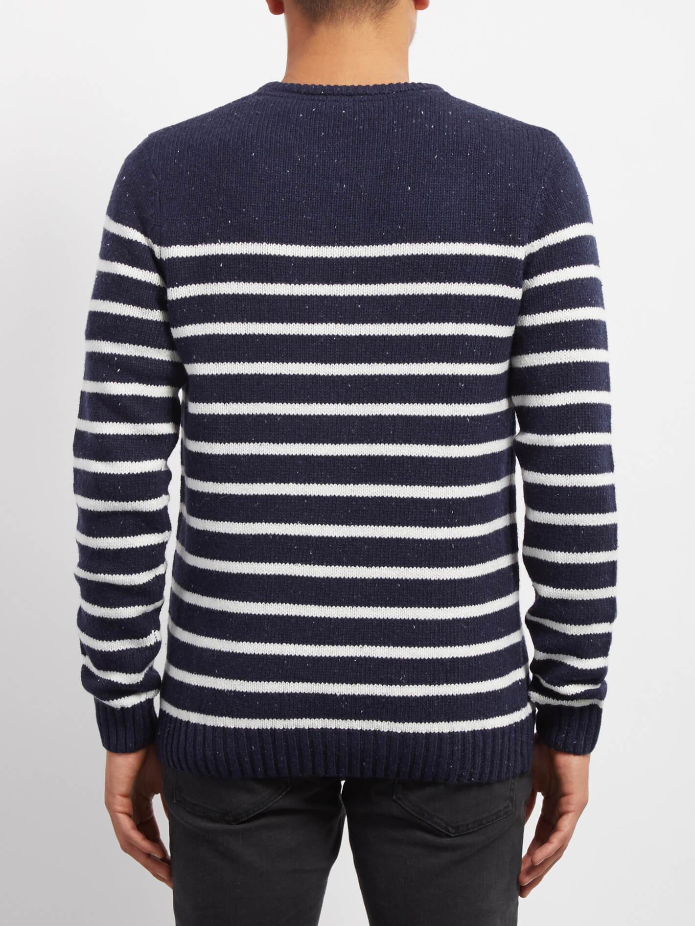 Edmonder Gestreifter Pullover - Marineblau