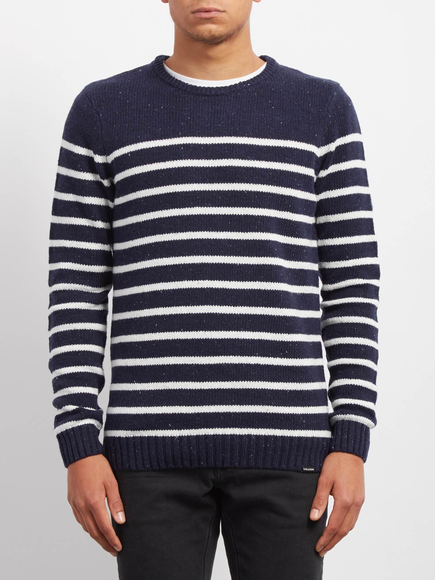 Edmonder Gestreifter Pullover - Marineblau