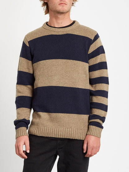 Edmonder Gestreifter Pullover - KHAKI
