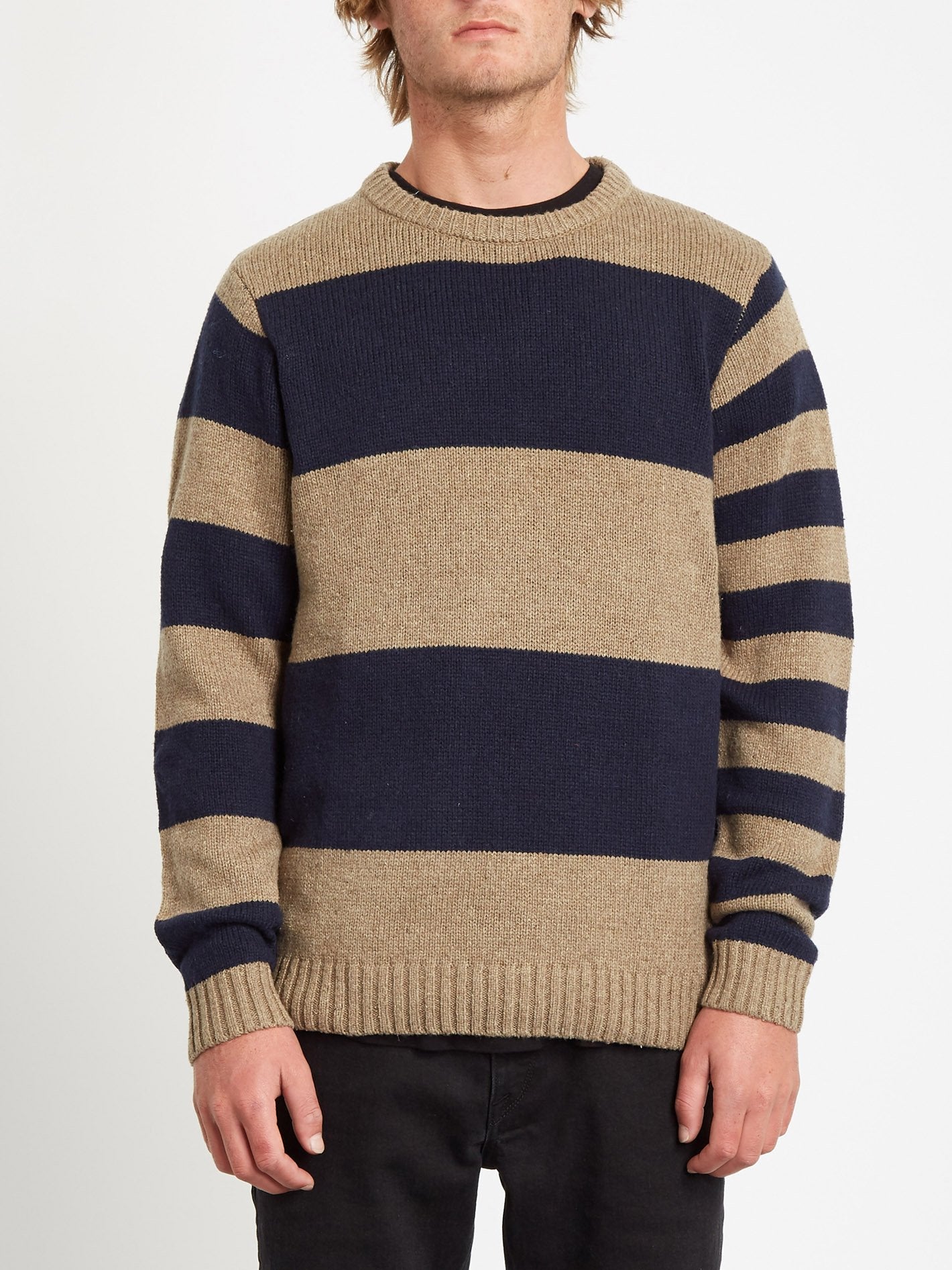 Edmonder Gestreifter Pullover - KHAKI