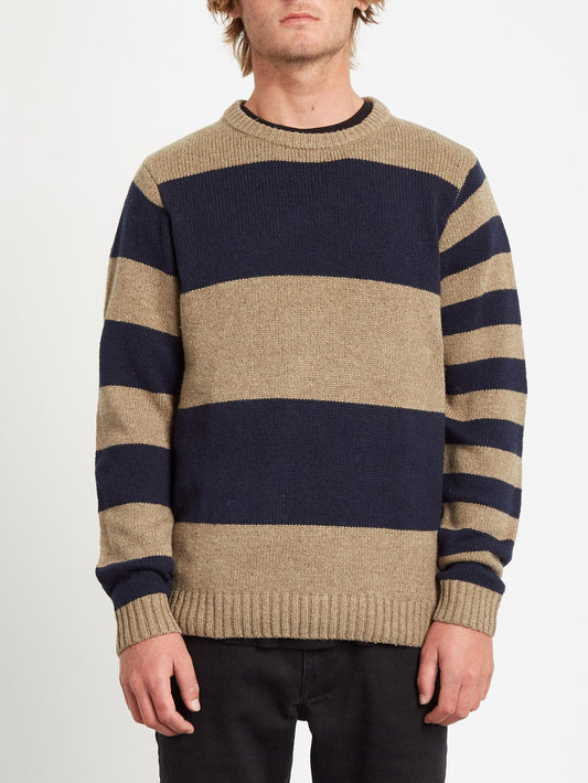 Edmonder Gestreifter Pullover - KHAKI
